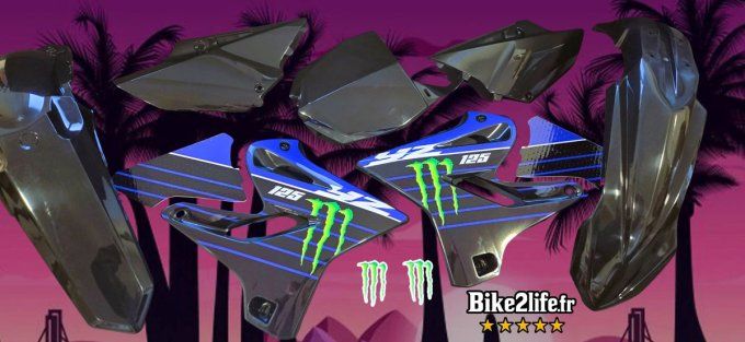 125 yz - monster - yam - kit deco - 125yz - yamaha -  kit deco - 2015 - 2021 -  - plastiques - bike