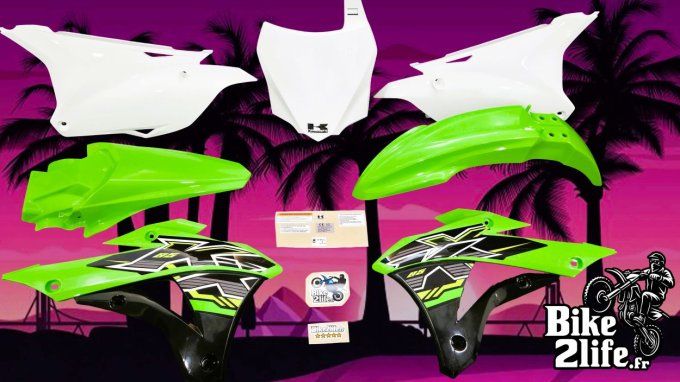 kit deco - kit plastiques - kawasaki - kx style origine - 2019 - kx85- kx85L - kx100 - autocollants
