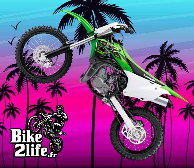 kit deco - kit plastiques - kawasaki - style origine - 2019 - kx85- kx85L - kx100 - autocollants - m
