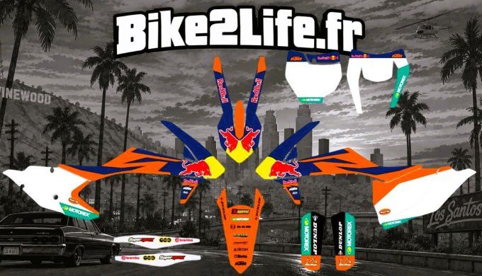 kit - deco - plastiques - redbull - blanc - ktm - sxf - exc - sx - excf - 2016 - 2017 - 2018  - 6 da