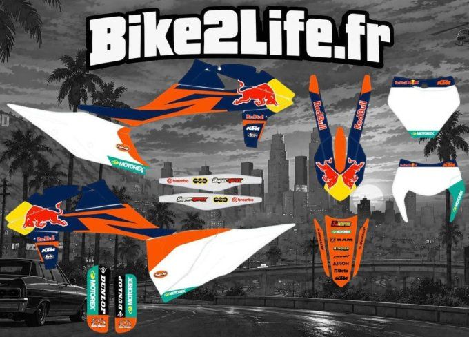 kit - deco - plastiques - redbull - BLANC - ktm - sxf - exc - sx - excf - 2019 - 2020 - 2021 - 2022 