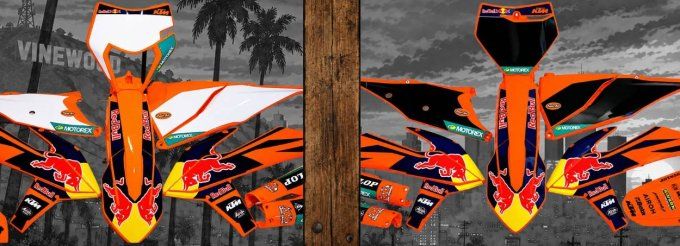 kit - deco - plastiques - redbull  - ktm - sxf - exc - sx - excf - 2020 - 2019 - 2021 - 2022 - 6 day