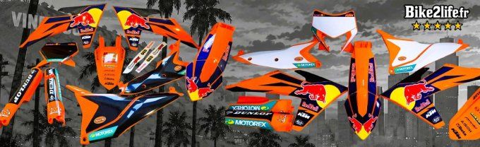 kit - deco - plastiques - redbull - noir - ktm - sxf - exc - sx - excf - 2025 - 2024 - 2023 -