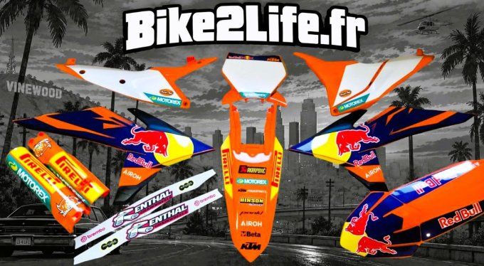 kit - deco - plastiques - redbull - noir - ktm - sxf - exc - sx - excf - 2027 - 2026 - 2025 - 6 days