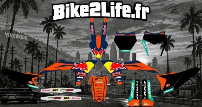 kit deco - redbull - noir - ktm - sxf - exc - sx - excf - 2025 - 2024 - 2023 - autocollants - enduro