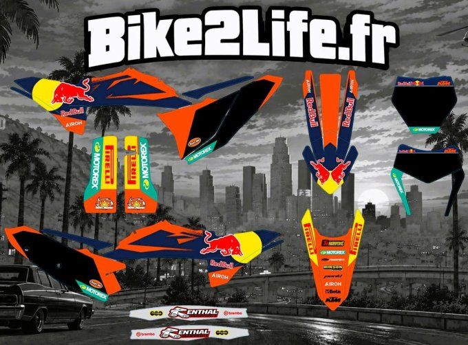 kit deco - redbull - noir - ktm - sxf - exc - sx - excf - 2025 - 2026 - 2027 - autocollants - enduro