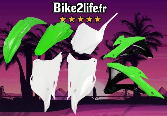 kit plastiques - origine style - kawasaki - kx - 85 - 85l - 100 - bike life - 2014- 2021 - 2020 - 20