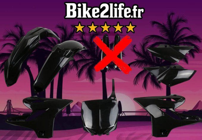 kit plastiques , yz 125 , yz 250 , yz125, yamaha , noir -2021 - 2020 - 2019 - 2018 - 2017 - 2016 - 2